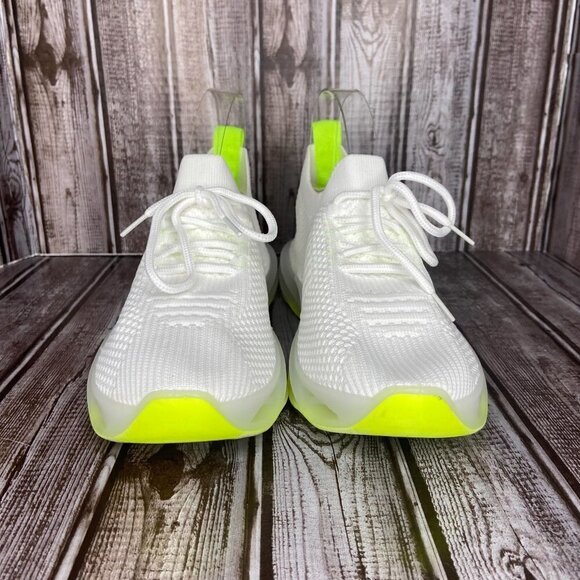 🧿 LIME GREEN WHITE SNEAKERS - Picture 1 of 10